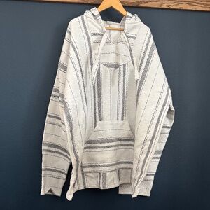 Men's Casual Gray Striped Hoodie